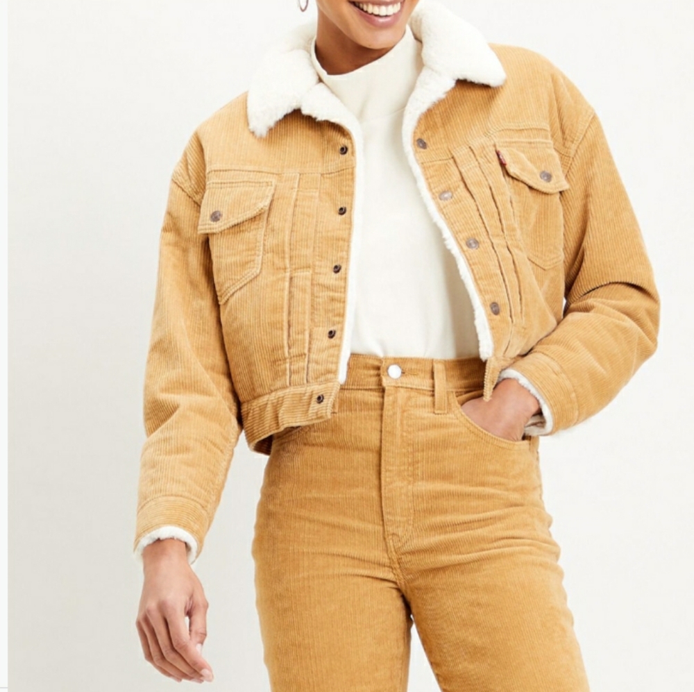 🎉HP!🎉 💎NWT Levi's Iced Coffee Corduroy Trucker Jacket - Picture 16 of 16